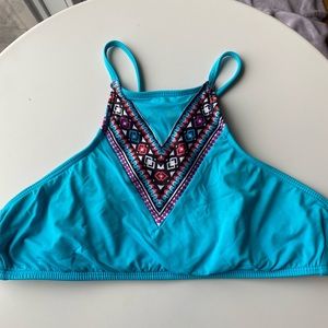 Lucky Brand high neck bikini top